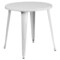Emma and Oliver Commercial Grade 30" Round Metal Indoor-Outdoor Table Set & 2 Slat Back Chairs